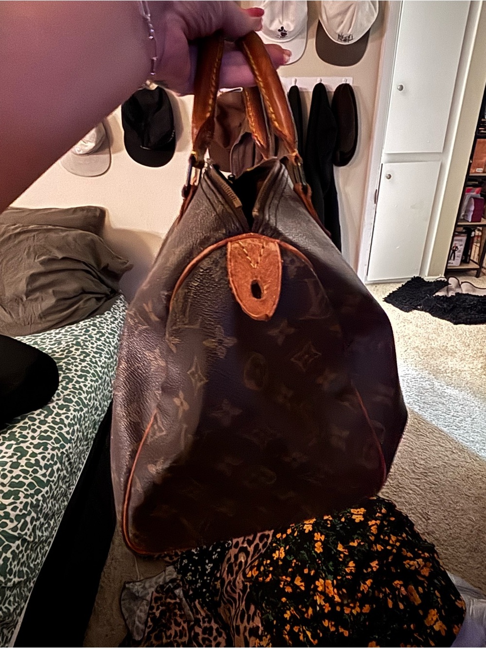 Louis Vuitton Brown Monogram Canvas Satchel with Tan Handles - Picture 4 of 5